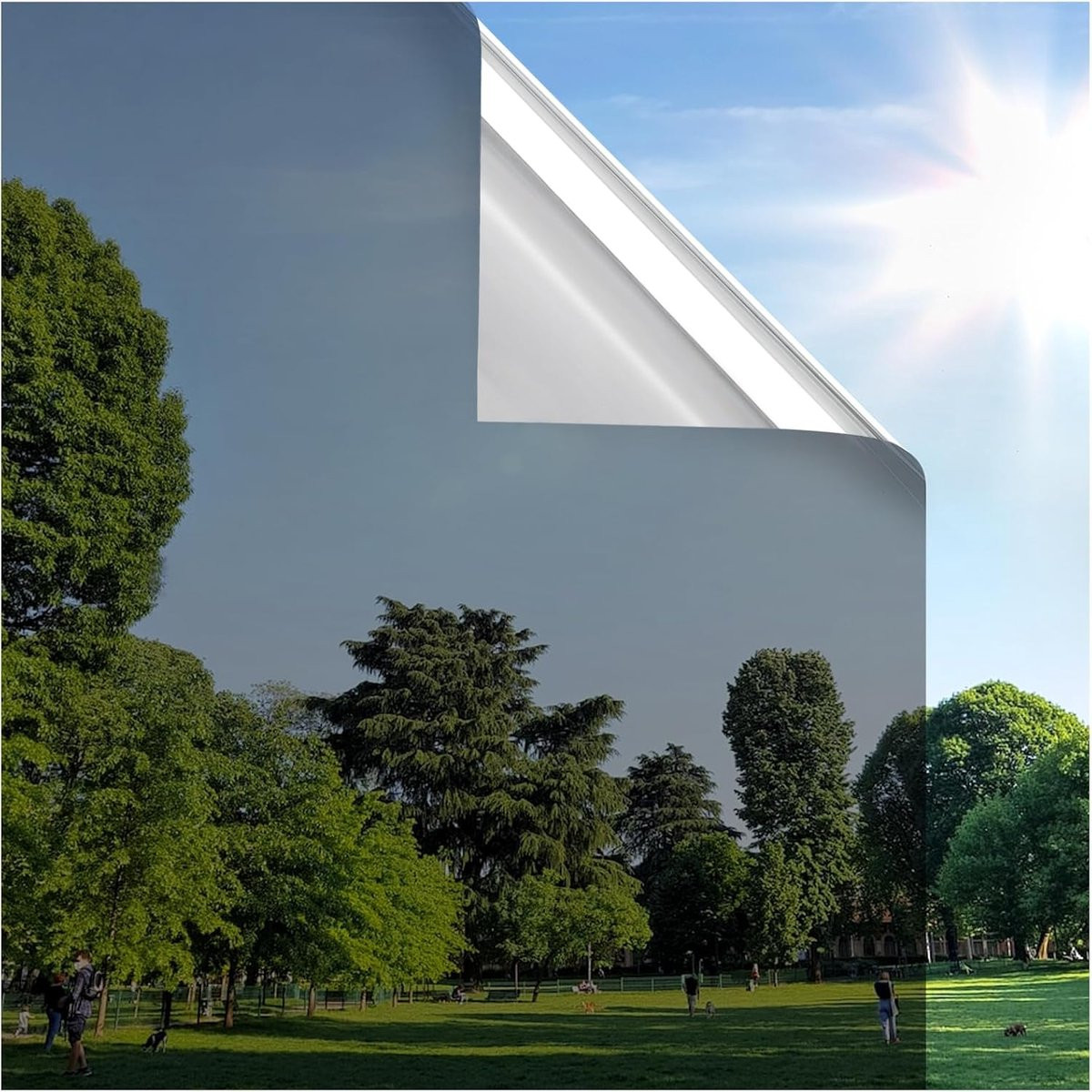 Merkloze Statische Raamfolie voor Privacy en Zonwering met Reflecterend Spiegeleffect