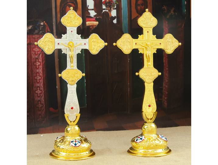 HT – croix sur pied de jésus orthodoxe, fournisseur d'église, cadeau de Religion, croix de bénédiction de prière avec Base, croix d'autel