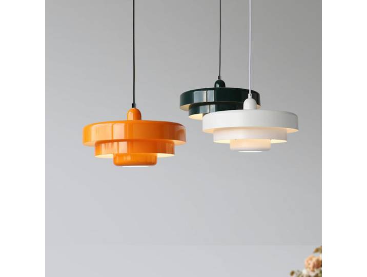 Lustre de plafond LED rétro médiéval, lampe suspendue orange, éclairage décoratif pour salle à manger, restaurant, maison, café, bar