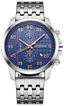Everyday Crate OCHSTIN 7079 Mens Waterproof Quartz Watch With Luminous Display blue Silver