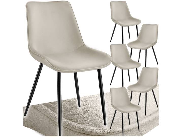 Set Stuhl Monroe Samtoptik - creme, 6er Set