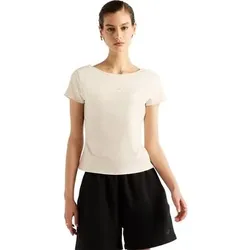 NEW BALANCE Damen Shirt Open-Back Fitted T-Shirt, Größe L in Schwarz 622