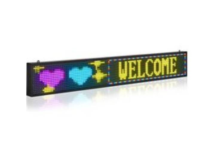 VEVOR Enseigne Lumineuse LED Programmable 131x19 cm, Panneau d’Affichage Numérique Couleur Pleine P10, GIF à Motifs de Texte Personnalisés, Commande Bluetooth, Information Publicitaire Publicité