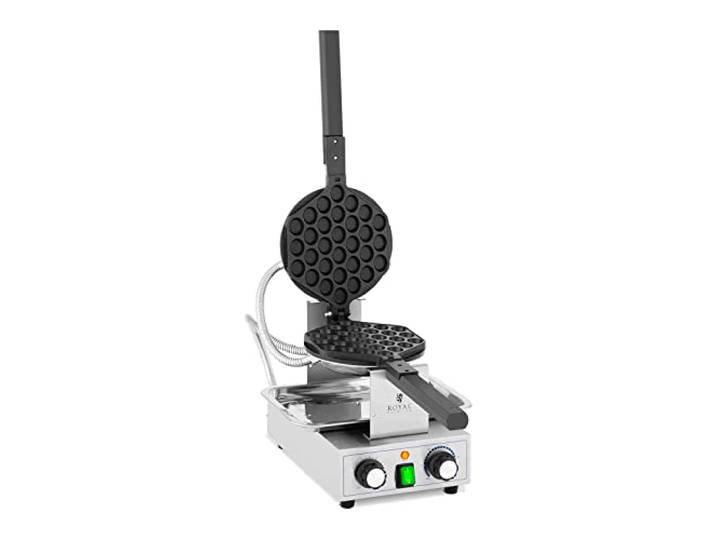 Royal Catering Gaufrier Bubble Pivotant Appareil À Graufres Bulles 1400w RCPMW-1400K (1 400 W\, 50-250 °C\, Minuterie 0-5 min\, Alu & Inox)