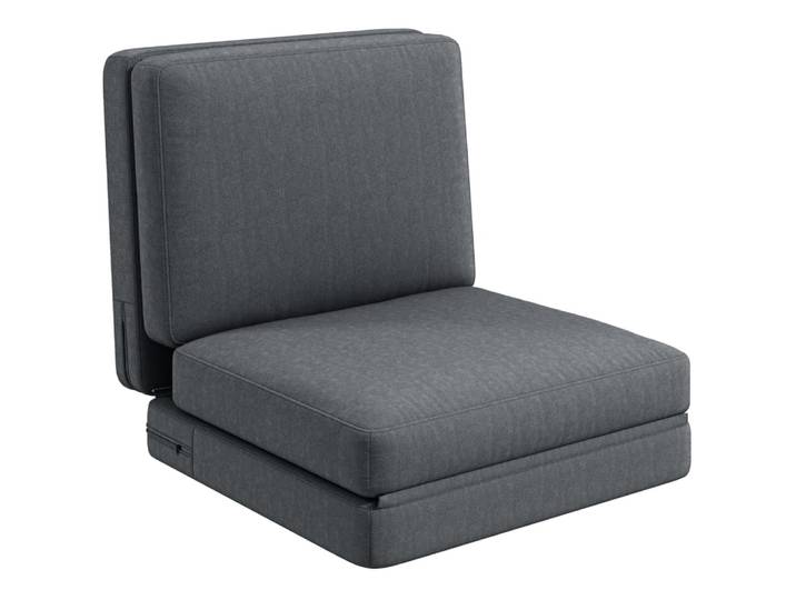 Canapé de sol convertible en polyester gris foncé 75x80x72 cm
