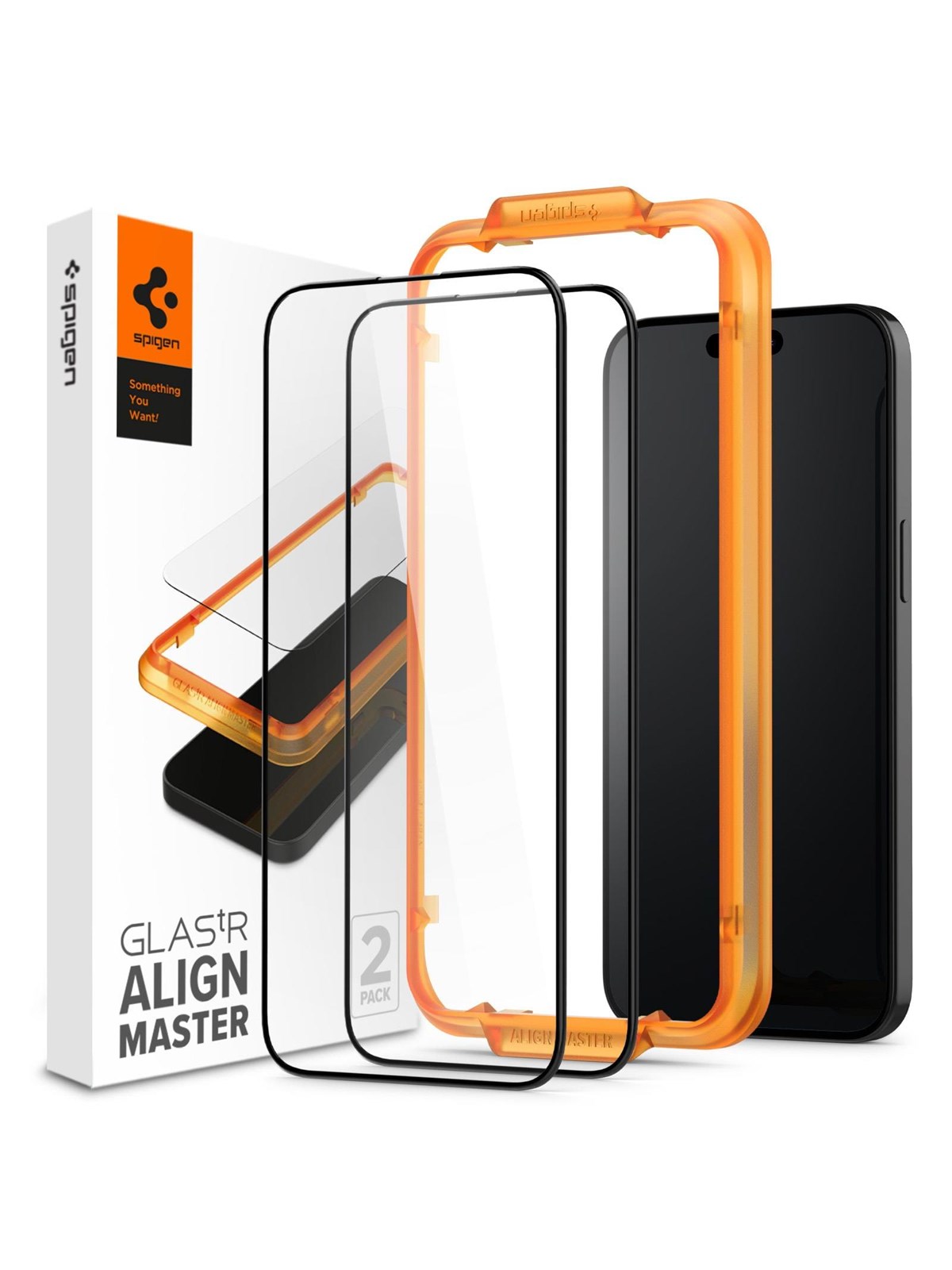 Spigen Glass tR AlignMaster 2 Pack - FC Black - iPhone 15