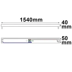 ISOLED Aluminium-Halterung für T8 Röhren 150cm, IP20, 0-260V AC, G13 beidseitig, verkabelt, ohne VG, weiß ISO-113288