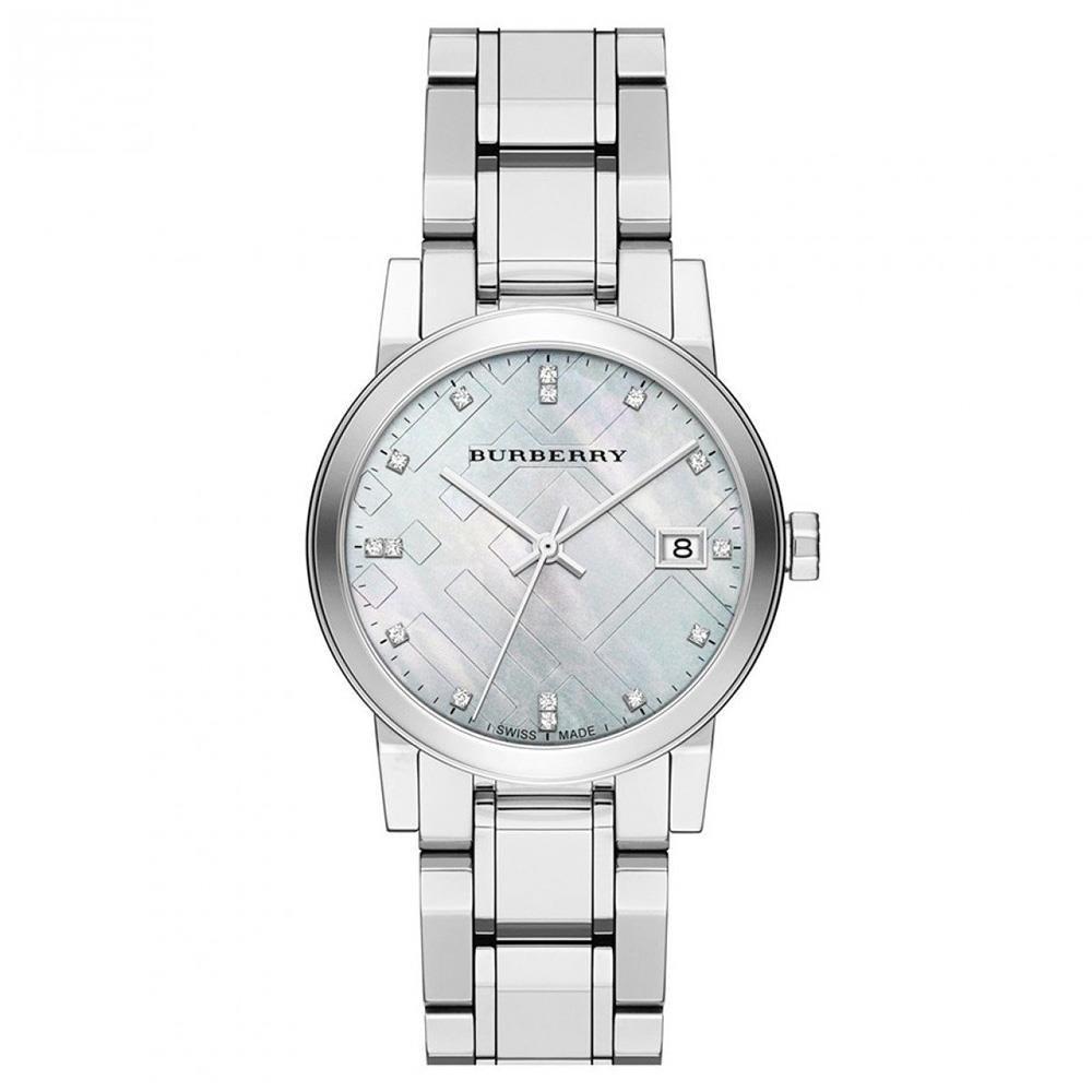 Burberry BU9125 Die Stadt Silber Zifferblatt Silber Damenuhr
