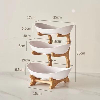 Inspired Finds 2 3 Tier Snack Serving Tray Fruit Plate Modern Candy Dish Dessert Stand For Home white3tiers