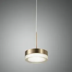 Dunk LED Pendelleuchte in minimalistischem Design Messing satiniert von Fabas Luce