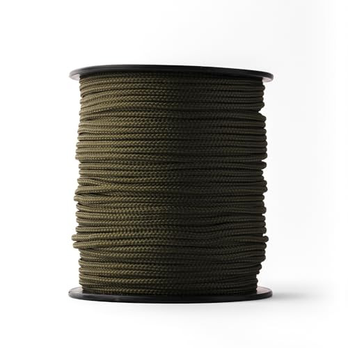 SNURO Polyester touw - Kaki groen - 3mm, 100M - Sterk en weerbestendig gevlochten koord met een breekkracht van 153kg
