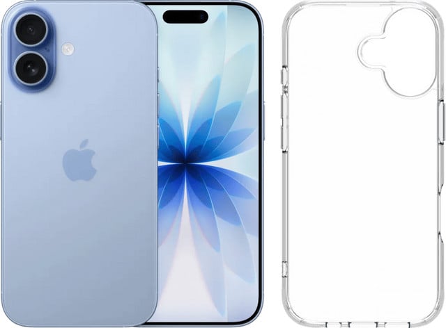 Apple iPhone 17 256GB Blauw met BlueBuilt Transparante Protective Back Cover