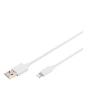 DIGITUS Lightning auf USB A Daten-/Ladekabel MFI zertifiziert Weiß (DB-600106-020-W)