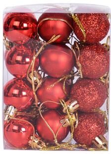 Discount Dollar Deals Mini Christmas Balls Ornaments, Flocked Christmas Balls, Christmas Tree Hanging Decor red 2cm