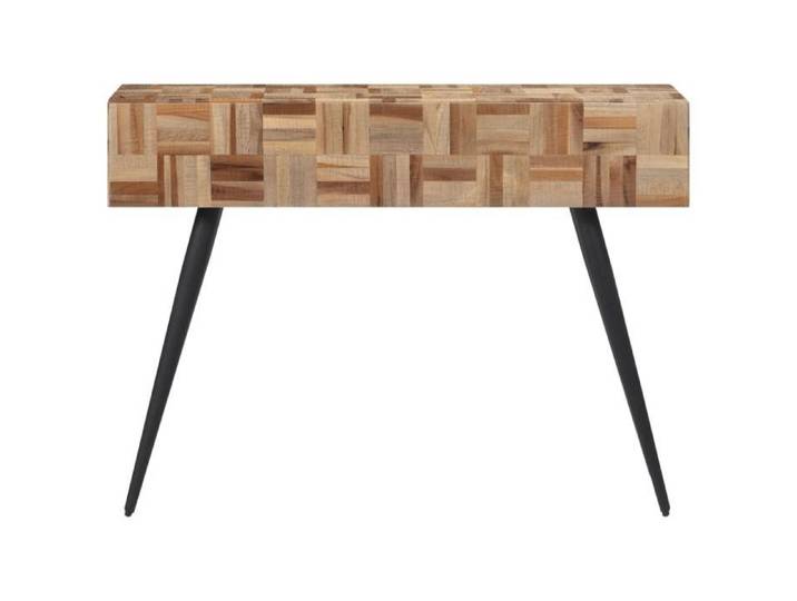 Table console en teck de récupération - GKO - 110x34x80 cm - Teck massif - Finition grise - Cadre en fer