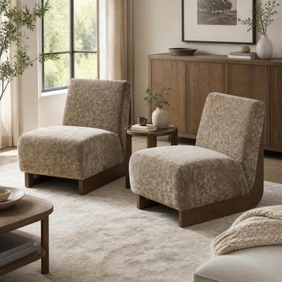 Christopher Knight Home Marcelline Solid Wood Slipper Chairs with Curved Frame and Sloped Backrest Set of 2