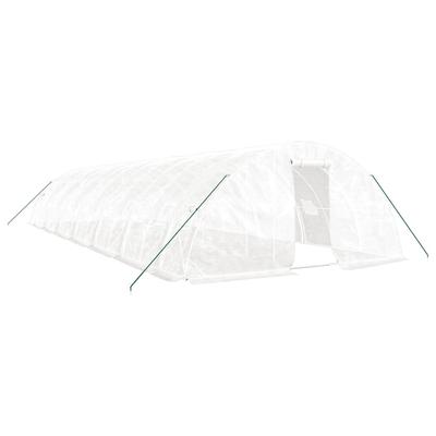 Helloshop26 - Gewächshaus Zelt Unterstand Pflanzen Blume Gemüse mit Stahlrahmen 70 m² 14 x 5 x 2,3 m weiß 02_0044621