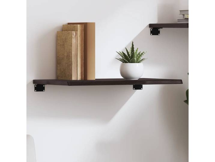vidaXL Wandregal Dunkelbraun 60x40x2 cm Massivholz Eiche Behandelt