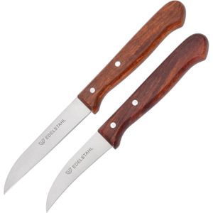 Gräwe Gemüsemesser 033.372 SK, Set, 6/8 cm Edelstahlklinge, Holzgriff, 2-teilig