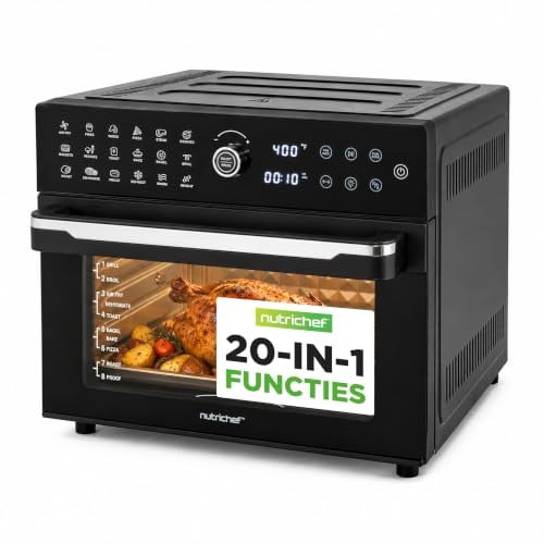 NutriChef Airfryer Oven XXL 32L – Digitale heteluchtfriteuse met 20 programma's voor grillen, bakken en dörren