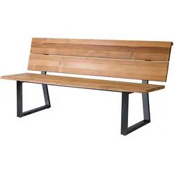 Diamond Garden Bank PISA 180 cm, Edelstahl Dunkelgrau / Recycled Teak