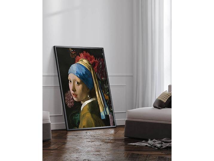 Bild My Flowers Wall Rahmen: Buche Massiv, lackiert Abdeckung: Acrylglas Multicolor 73 x 93cm