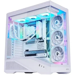 Abysm Gaming AB123533W (ATX, ITX, mATX), PC Gehäuse, Mehrfarbig, Weiss