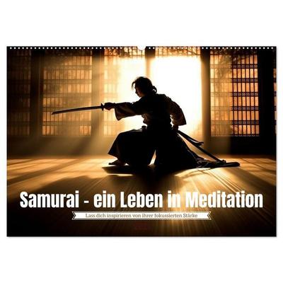 Samurai - ein Leben in Meditation (Wandkalender 2027 DIN A2 quer), CALVENDO Monatskalender