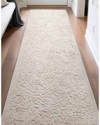 Well Woven Custom Size Runner Harlow Cloud Medallion Farmhouse Soft Hallway Rug