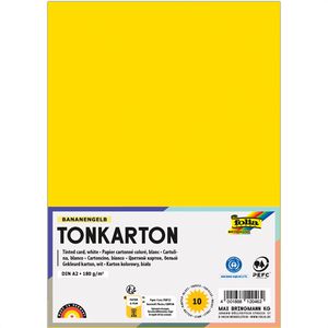 Folia Tonpapier 6118/21/14, A2, bananengelb, 180g/m², 10 Blatt