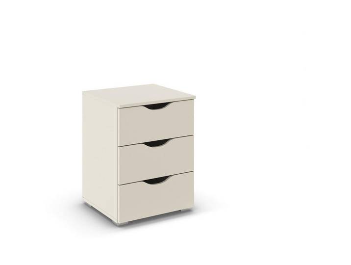 Nachtschrank, Champagner, 40x61x42 cm, Holzwerkstoff, 3 Schubladen, Modern, Rauch