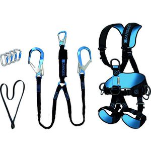 Zarges Sicherheitsgurt Kit 9, 4-Punkt-System, Auffang- & Haltegurt, Set, bis 150kg, Größe L/XL/XXL