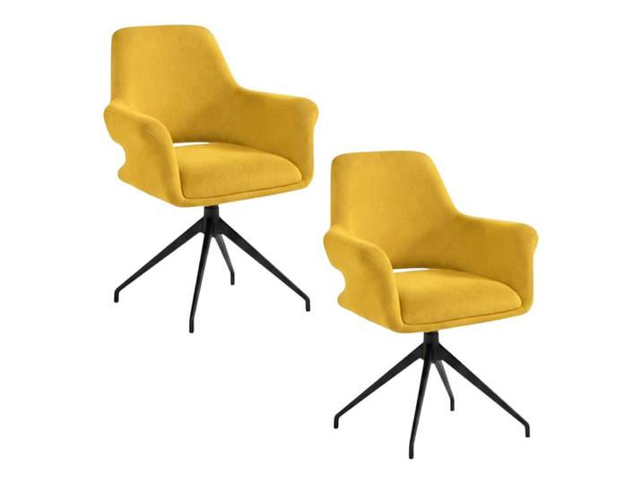 Fauteuil de table pivotant moutarde (x2)