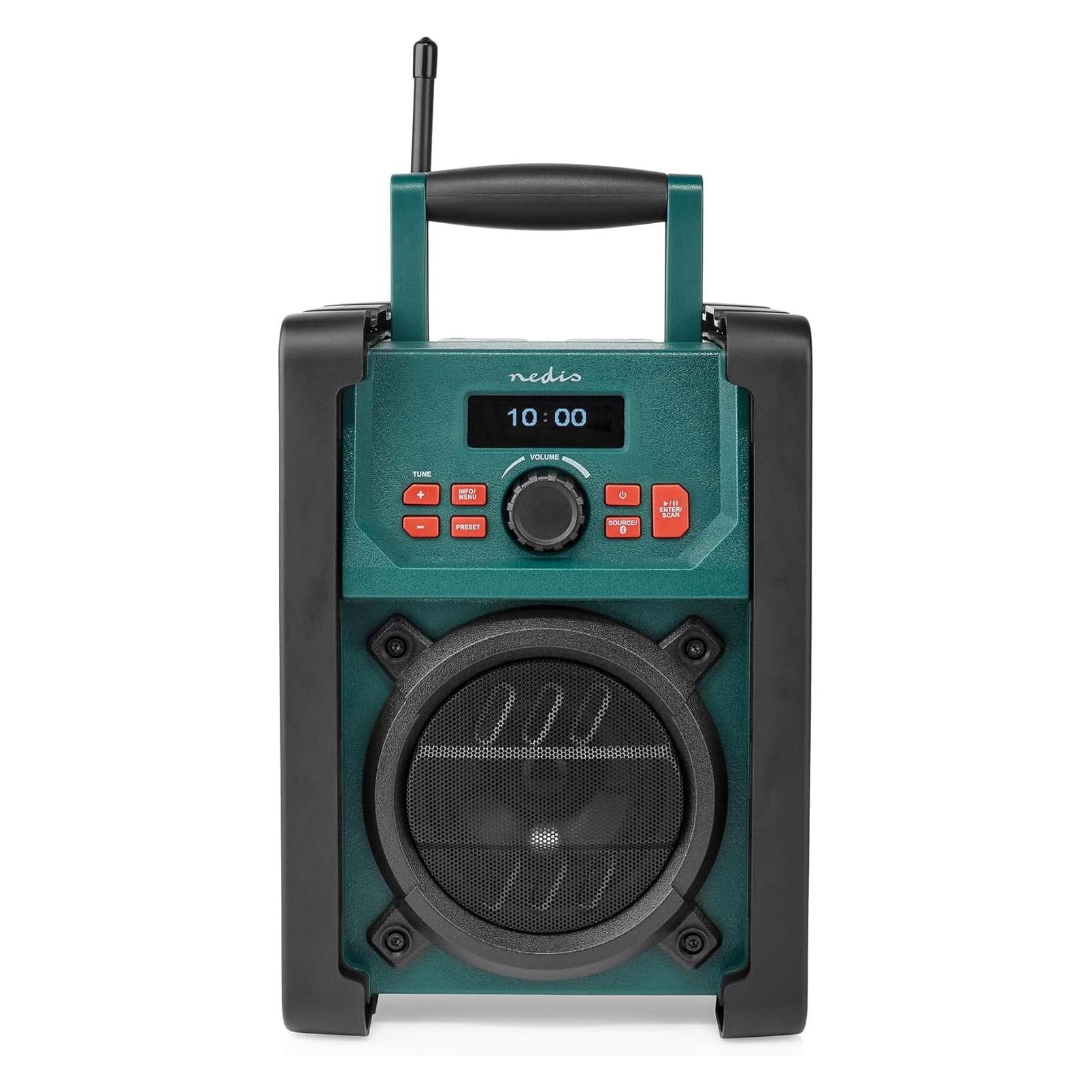 Nedis DAB + Radio Tisch Ausführumg DAB+ / FM 2.2" Scharz-weiss Monitor Batteriebetrieben/Netzstromver (DAB+, FM, Bluetooth) (RDDB3100GN)