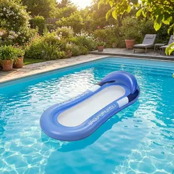 Aufblasbare Schwimm Hängematte - Wasser-Luftmatratze, blau, 160x90cm, bis 120kg - Entspanntes Schweben im Wasser, ob im Pool, See, oder Meer