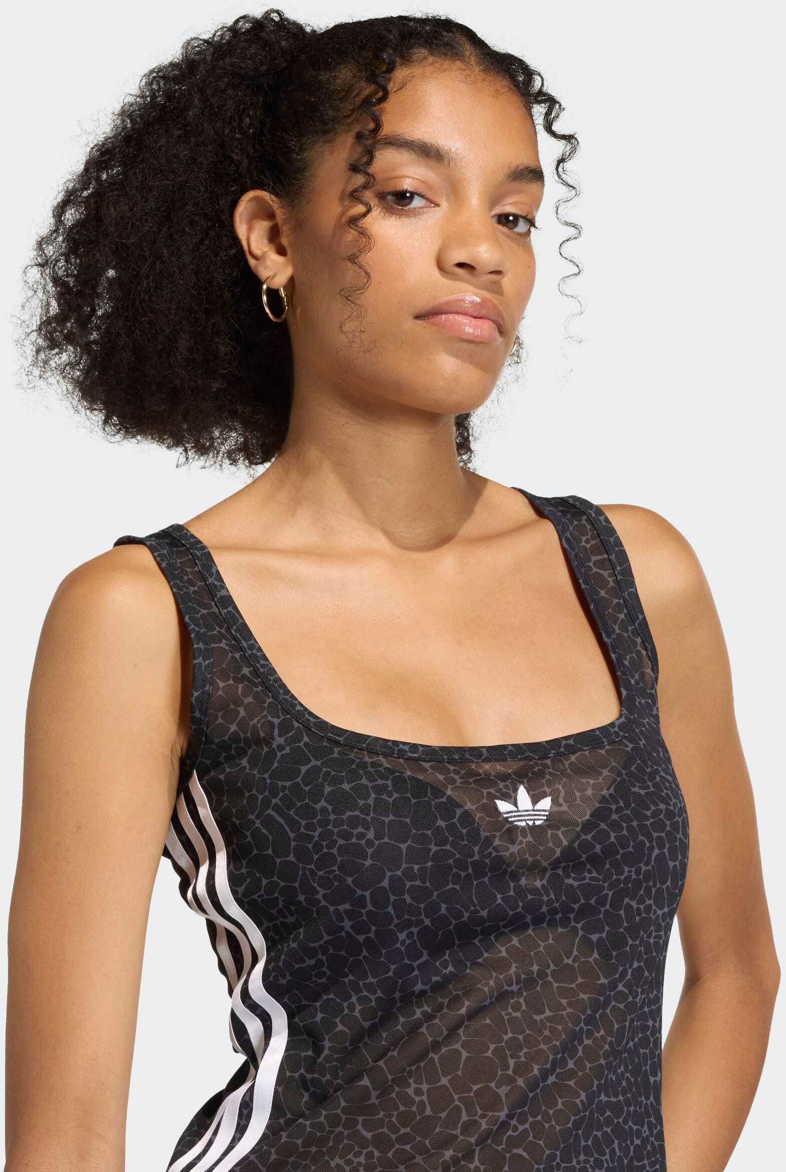Tanktop ADIDAS ORIGINALS "AOP TANK", Damen, Gr. L, schwarz (schwarz, gresix), Obermaterial: 82% Polyester, 18% Elasthan, Tops Tanktop