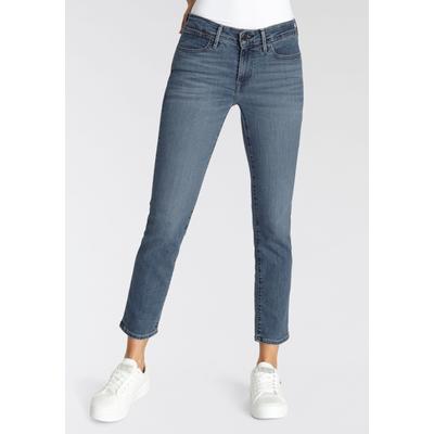 Slim-fit-Jeans LEVI'S "712 SLIM WELT POCKET", Damen, Gr. 26, Länge 30, blau (blau wave mid), Denim/Jeans, Obermaterial: 85% Baumwolle, 7% Lyocell, 6% Elastomultiester, 2% Elasthan, slim fit, Jeans Slim-fit-Jeans
