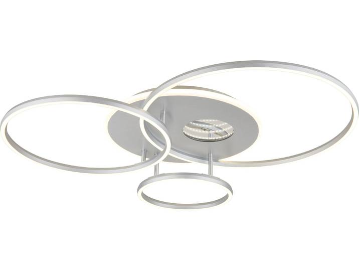 Plafonnier LED\, effet 3D\, télécommande\, argenté\, L 90 cm