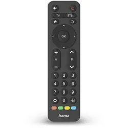Hama Universal-Fernbedienung TV, Infrarot, für 2 Geräte, große Tasten, lernfähig