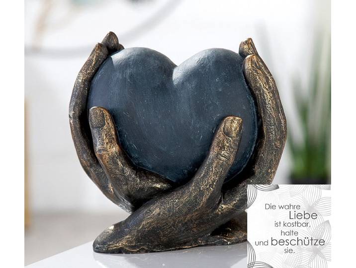 Gilde Handwerk - Sculptuur - Hart in handen - Polyresin
