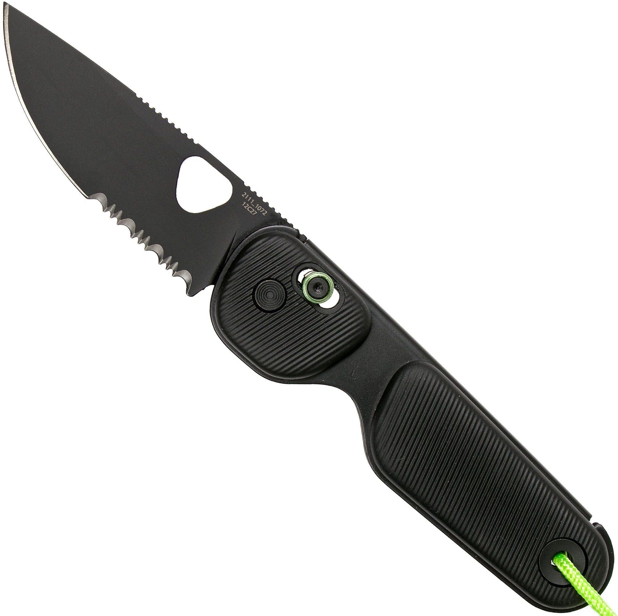 The James Brand The Redstone, Black + Black, Serrated, coltello da tasca