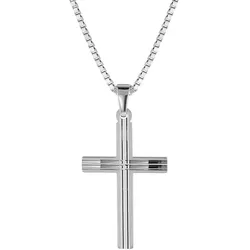 trendor 08480 Kreuz mit Herren-Halskette 925 Silber, 50 cm