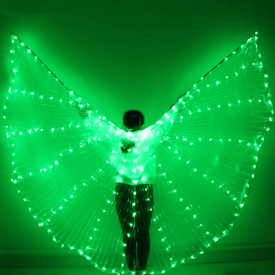 ForAllApparel Belly Dance Glow Light Up Costume Green L (150 175cm)