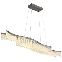 Hängelampe Pendelleuchte Esstischlampe graphit Kristalle Wohnzimmerlampe H 135 cm