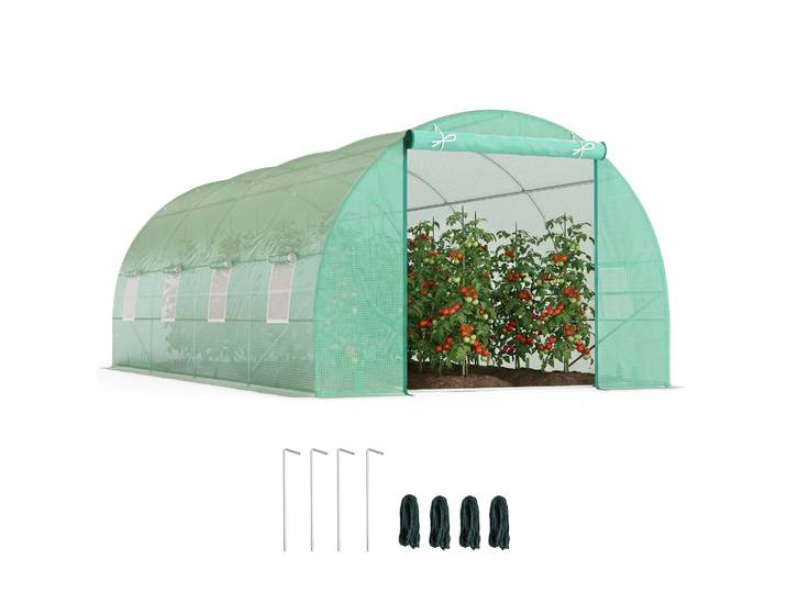 Serre de jardin Outsunny 600 x 300 x 200 cm pour la culture de plantes et de semis dans le jardin et sur la terrasse