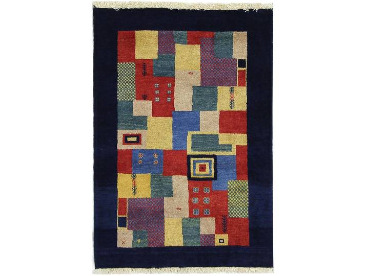 Perser Gabbeh Loribaft Teppich 81x117 Handgeknüpft Modern Orientteppich Perserteppich Wolle