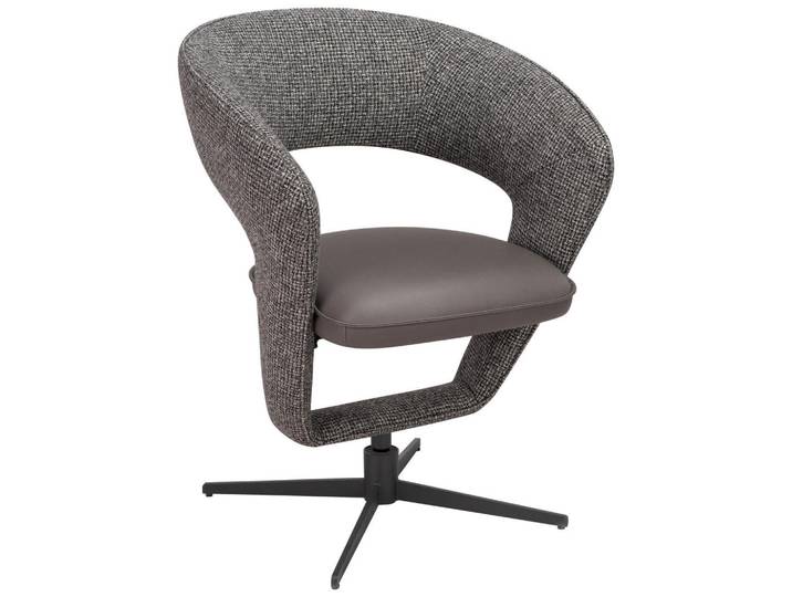 Moderano Armlehnstuhl, Dunkelgrau, Grau, Metall, Sternfuß, 62x84x62 cm, Sitzfläche 360° drehbar, Stoffauswahl, Esszimmer, Stühle, Esszimmerstühle, Armlehnenstühle