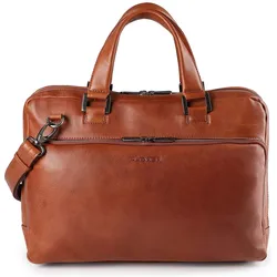 Plevier Vintage Larry Aktentasche Leder 40 cm Laptopfach (17.30"), Notebooktasche, Braun