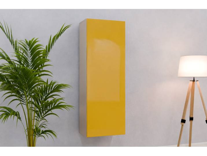 Badezimmer Hängeschrank nach Maß - RAL 1012 Zitronengelb - 140x50x32cm - Individuell konfigurieren