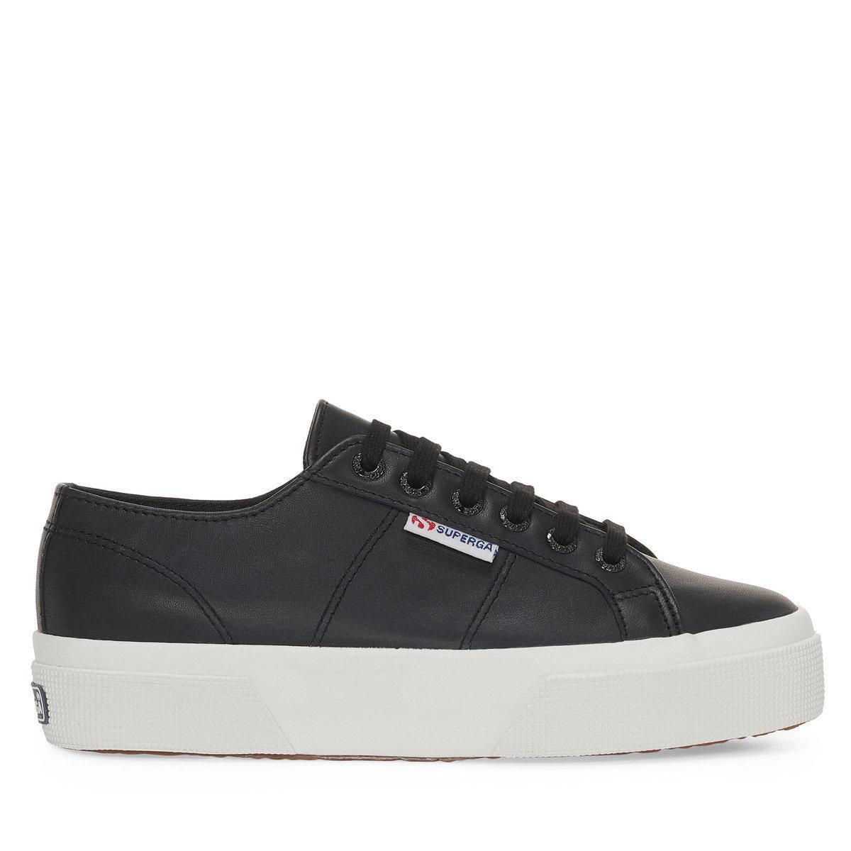 Superga Dames/Dames 2740 Nappa Leren Platform Trainers (Zwart/Avorio)